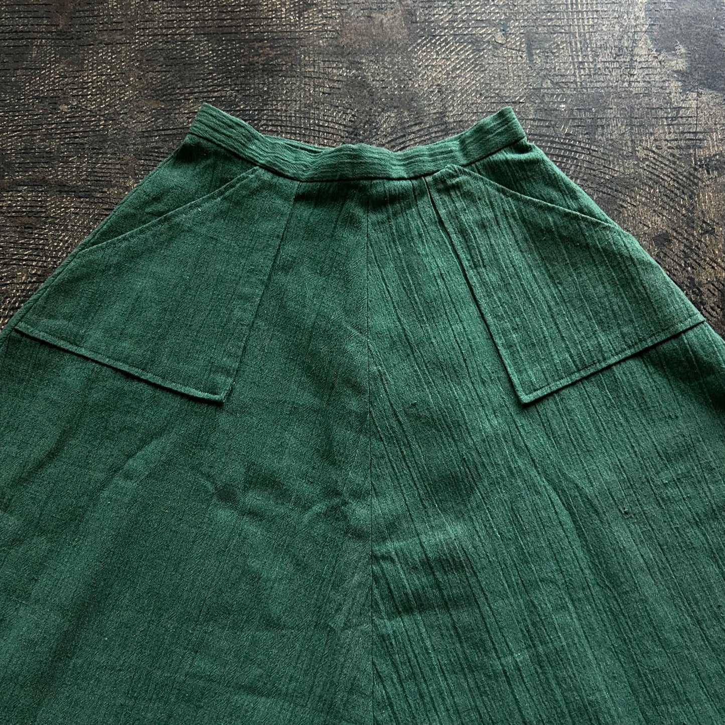 Handmade Green Linen Skirt Set