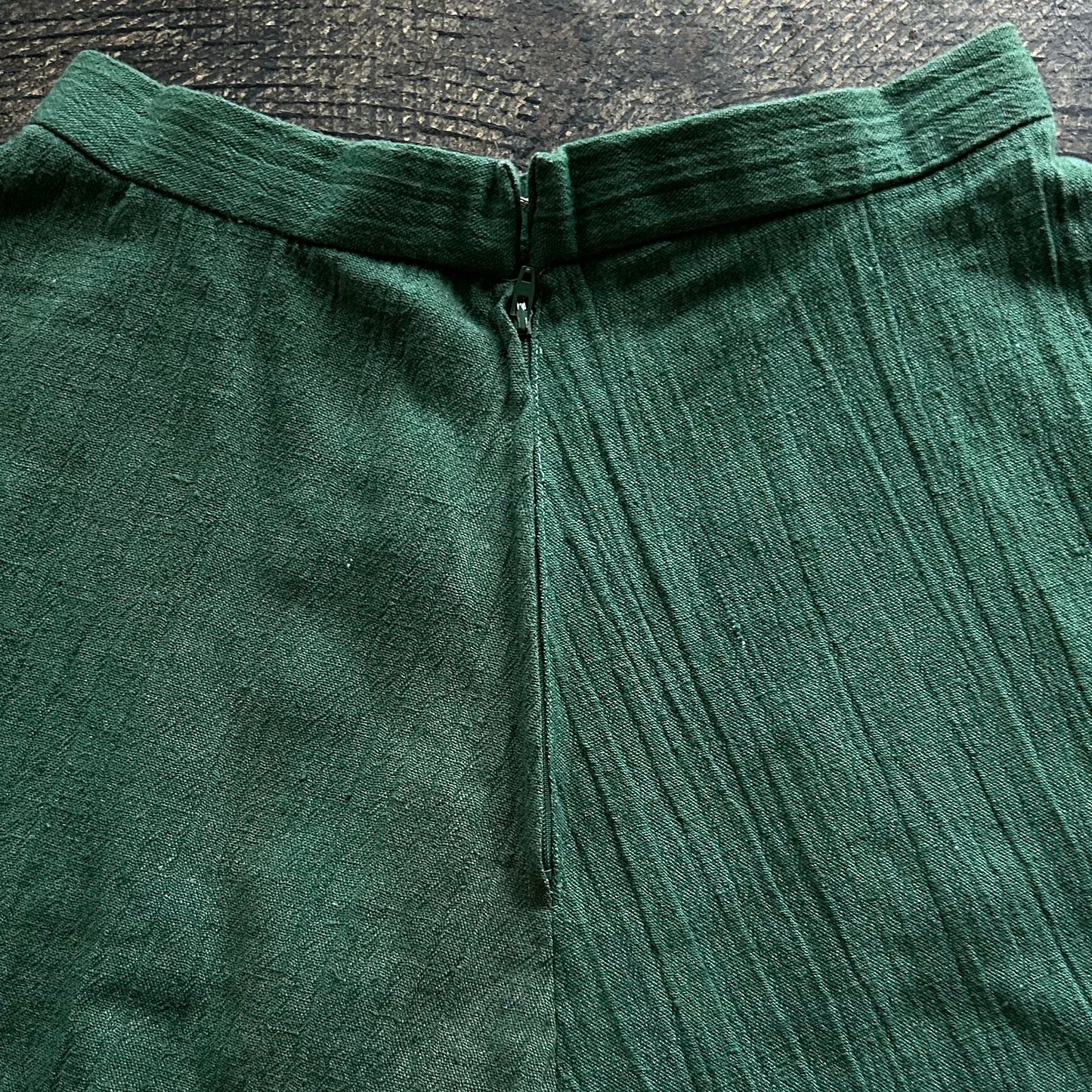 Handmade Green Linen Skirt Set