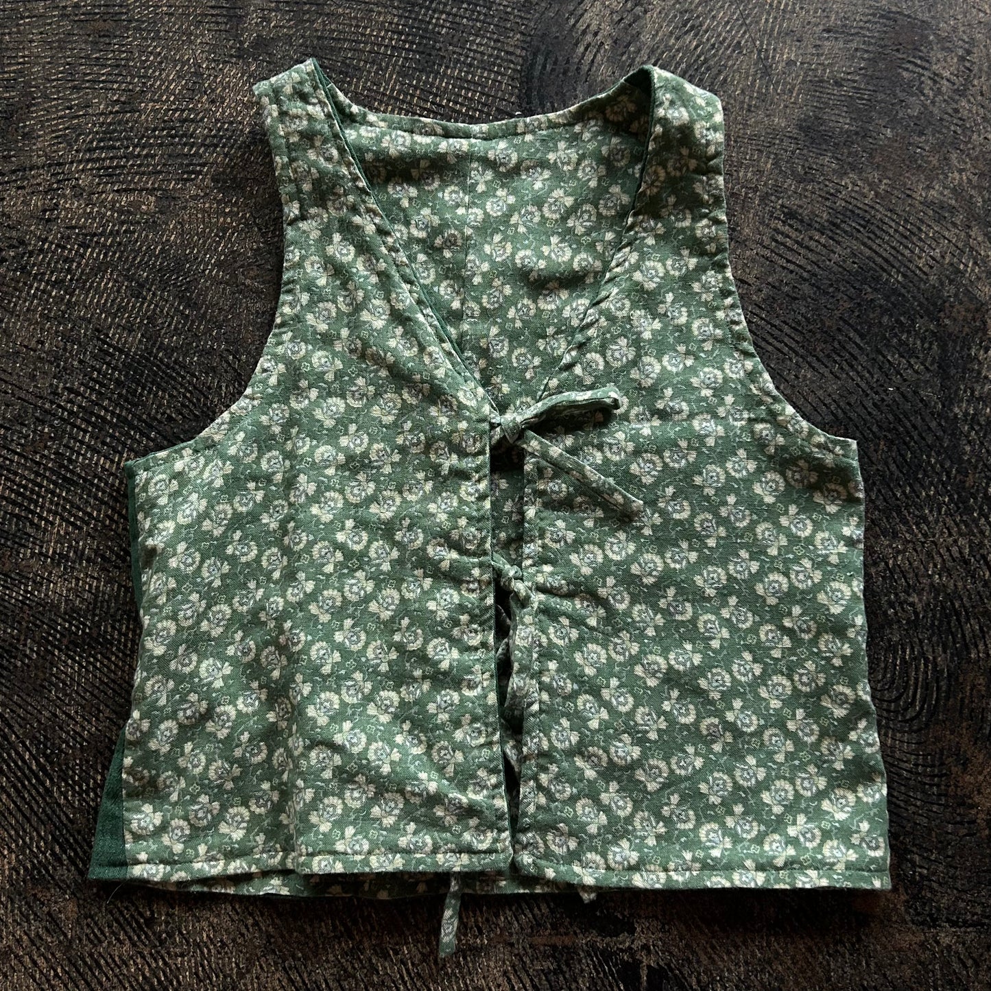Handmade Green Linen Skirt Set