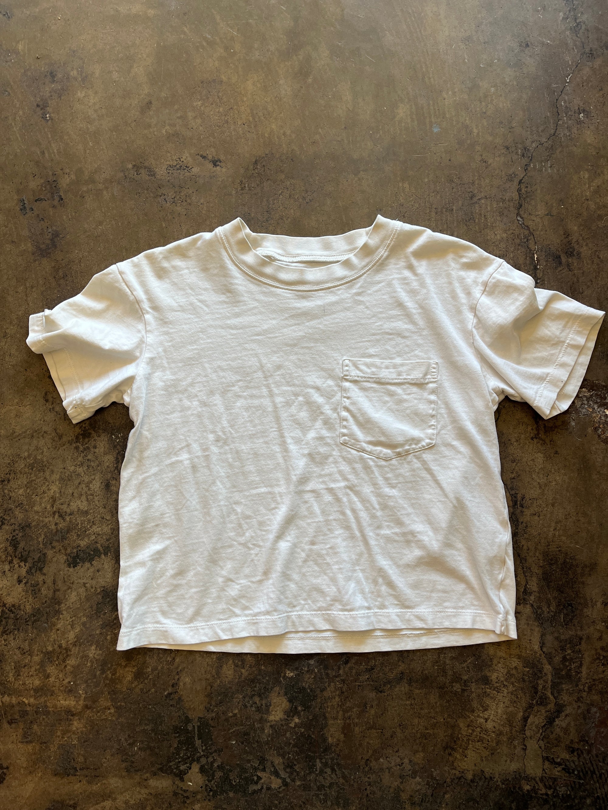 Madewell White Crop Top with Pocket