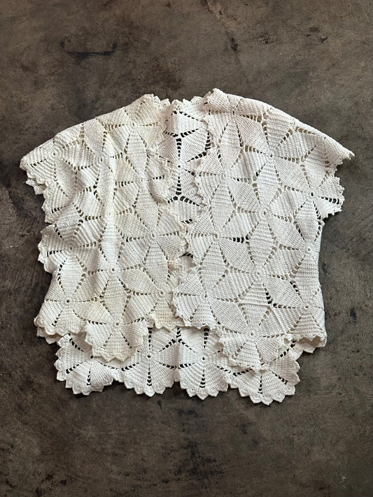 Crochet Snowflake Knit Open Front Vest