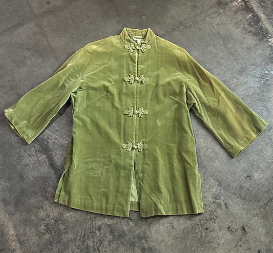 Dynasty Green Velvet Dress Coat