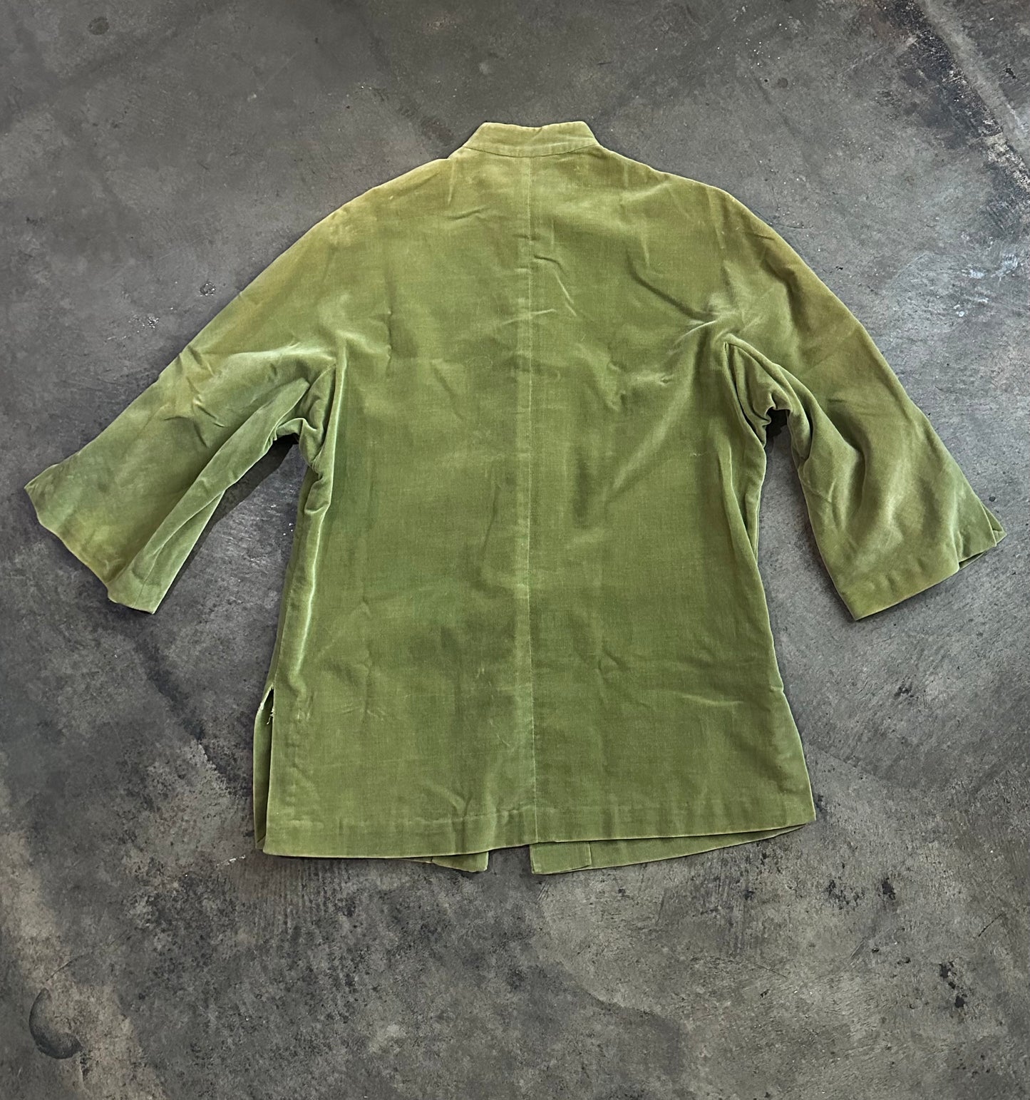 Dynasty Green Velvet Dress Coat