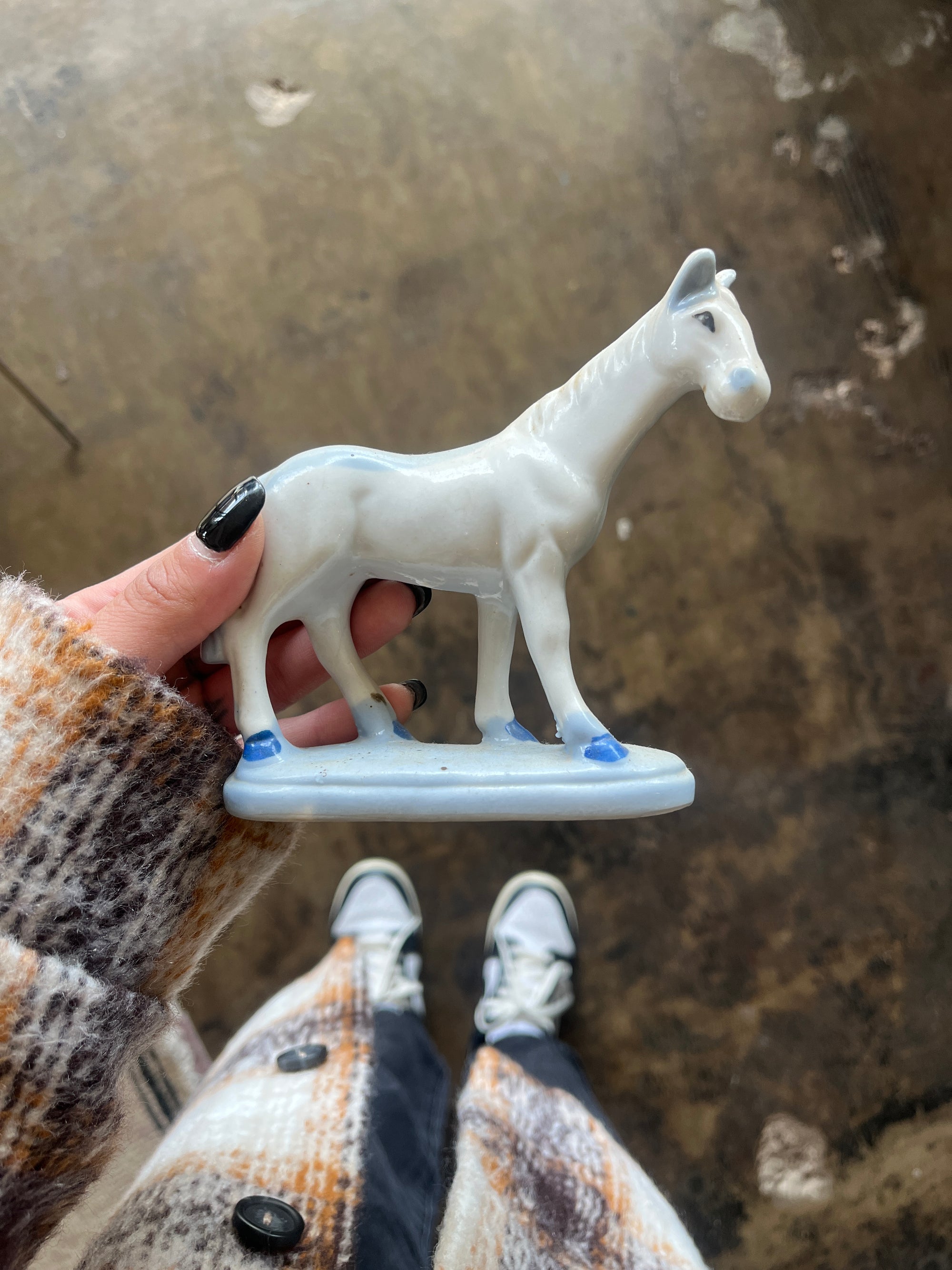 Baby Blue Japanese Ceramic Horse