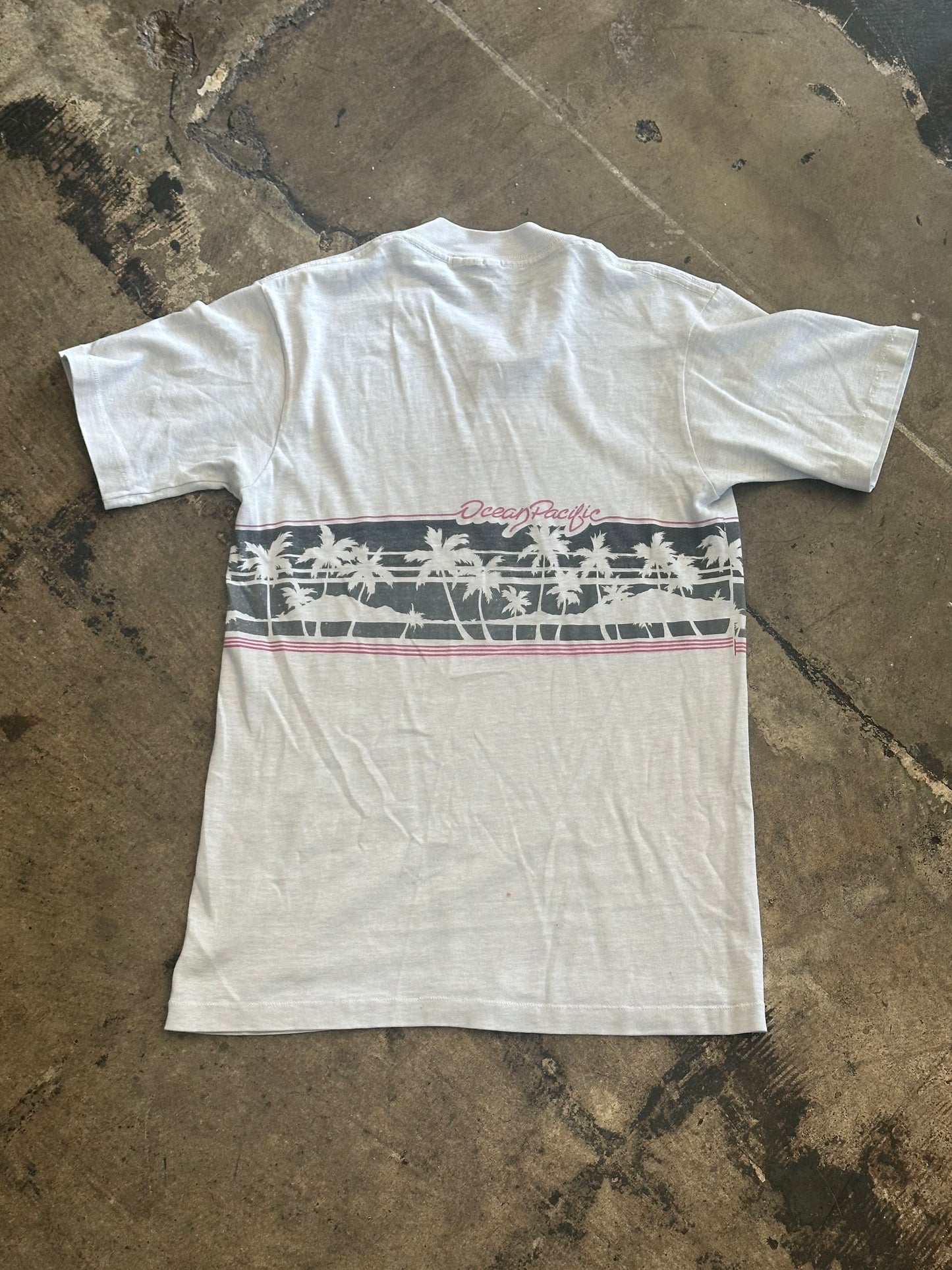 Gray Ocean Pacific Palm Tree Graphic Tee