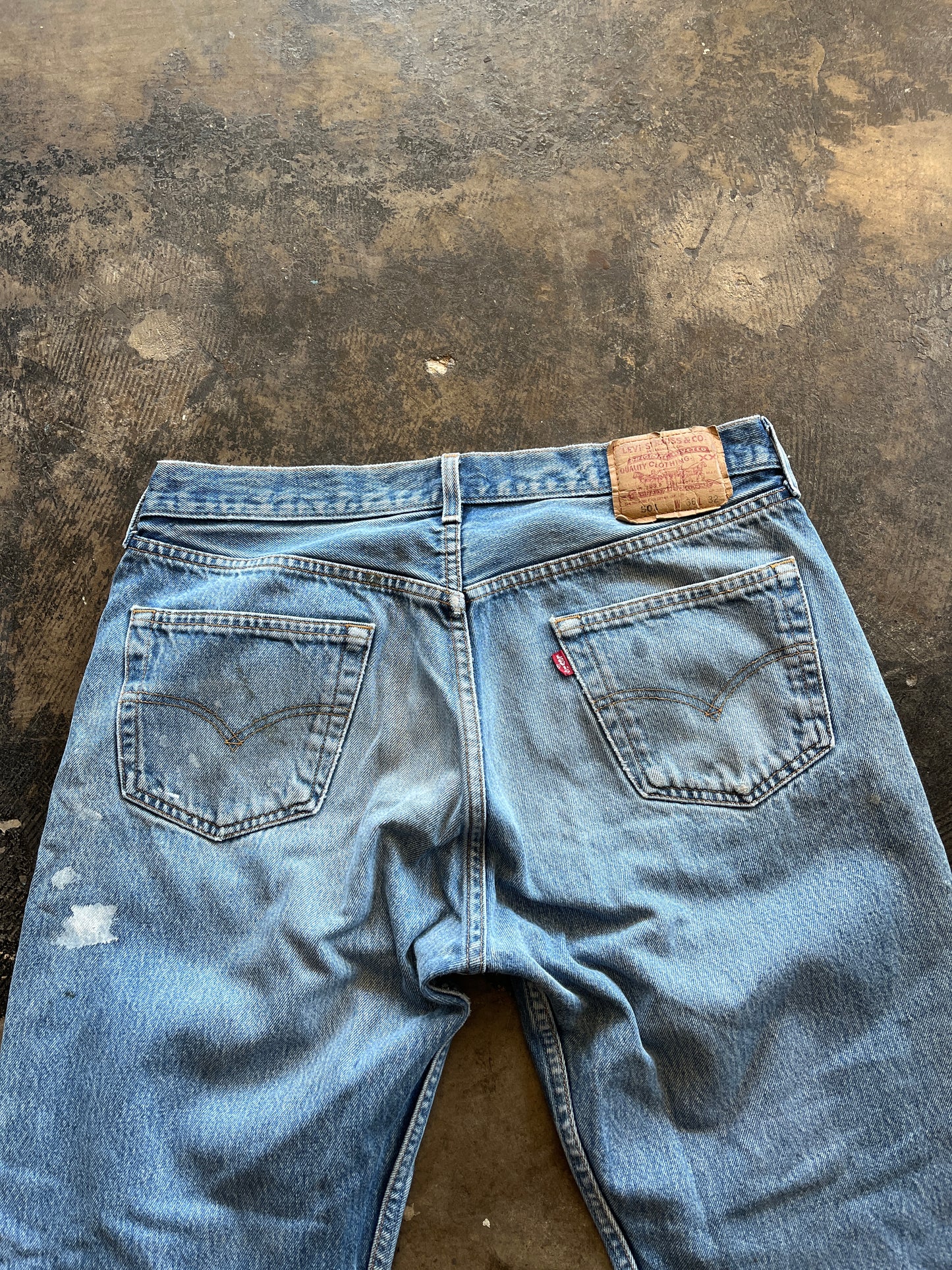 Distressed Levi 501 Jeans