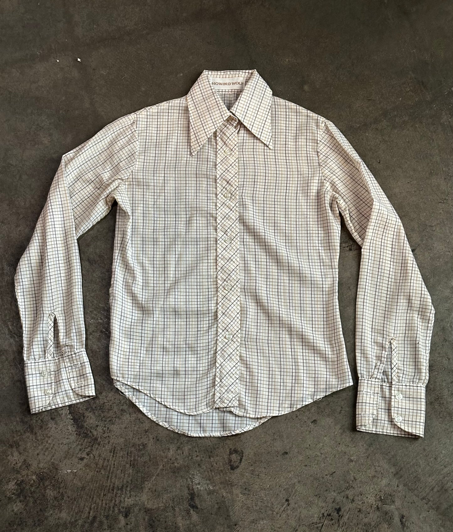 Brown + Yellow Howard Wolf Plaid Button Up