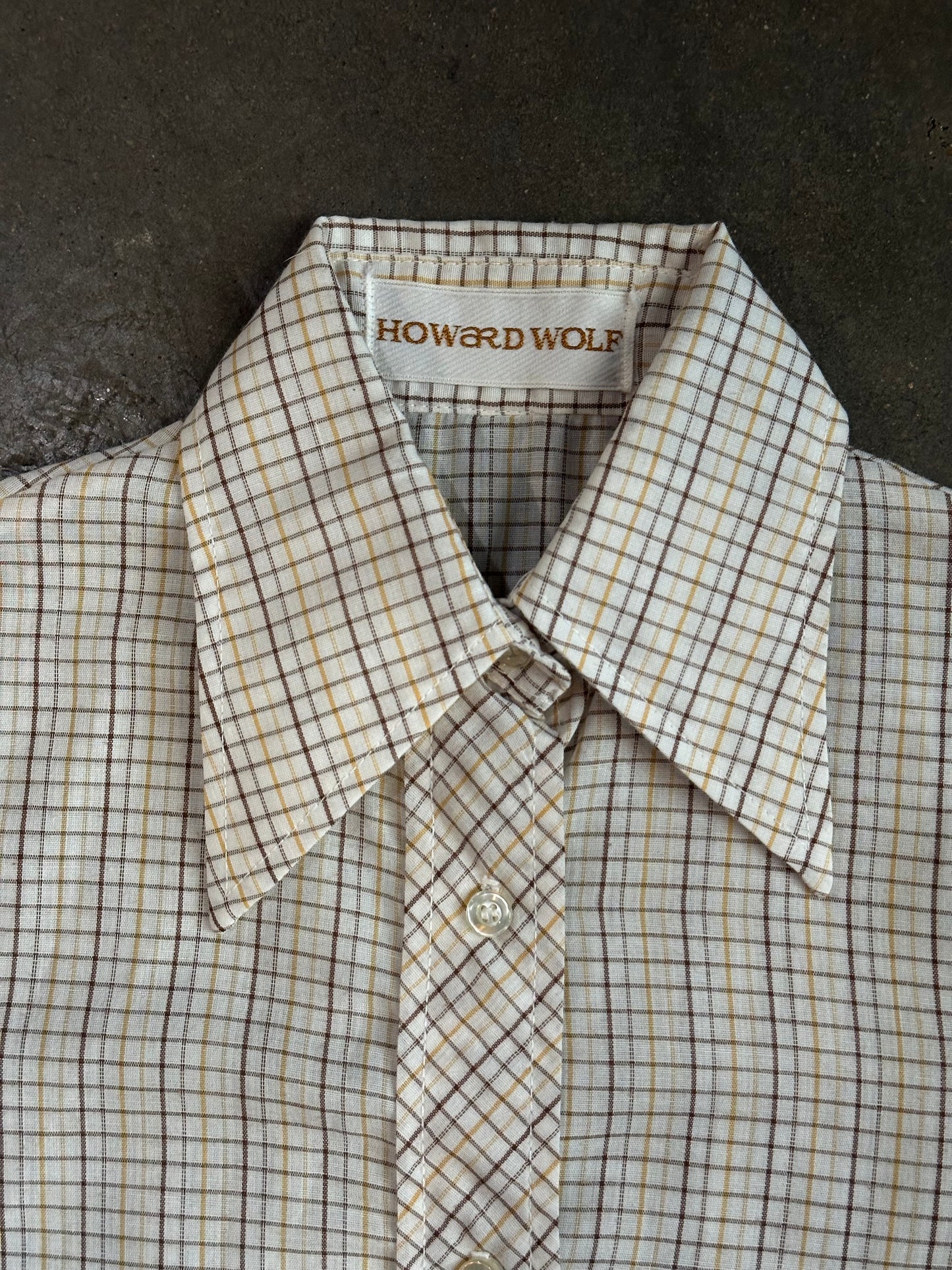 Brown + Yellow Howard Wolf Plaid Button Up