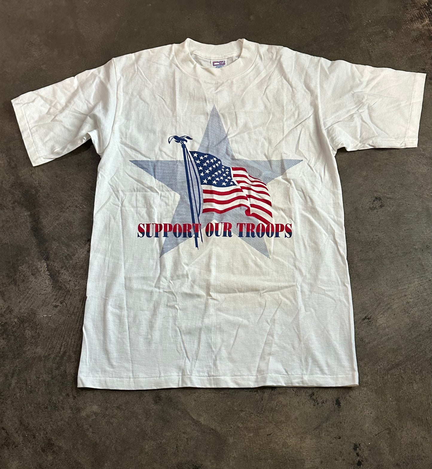 White Support Our Troops Graphic Tee