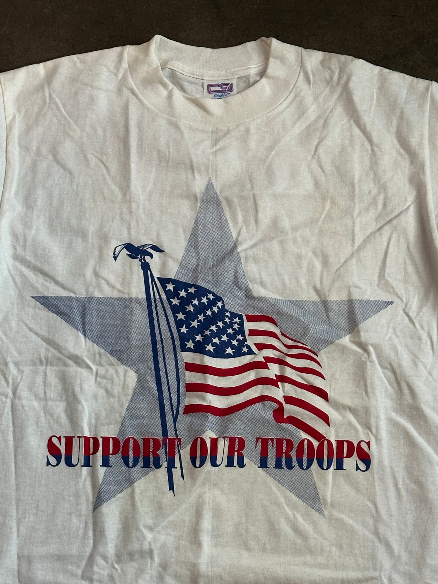 White Support Our Troops Graphic Tee