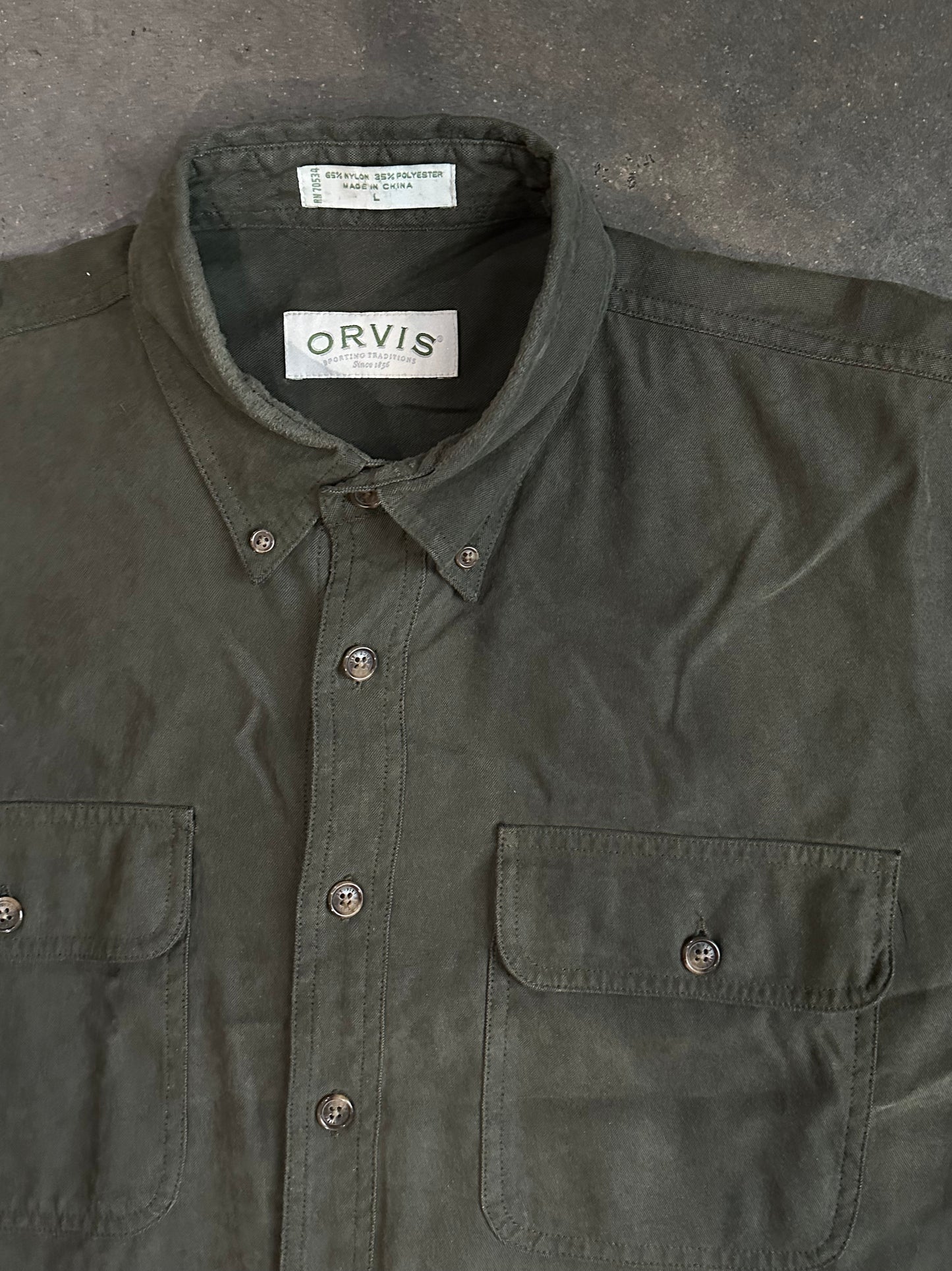 Olive Green Orvis Button Down