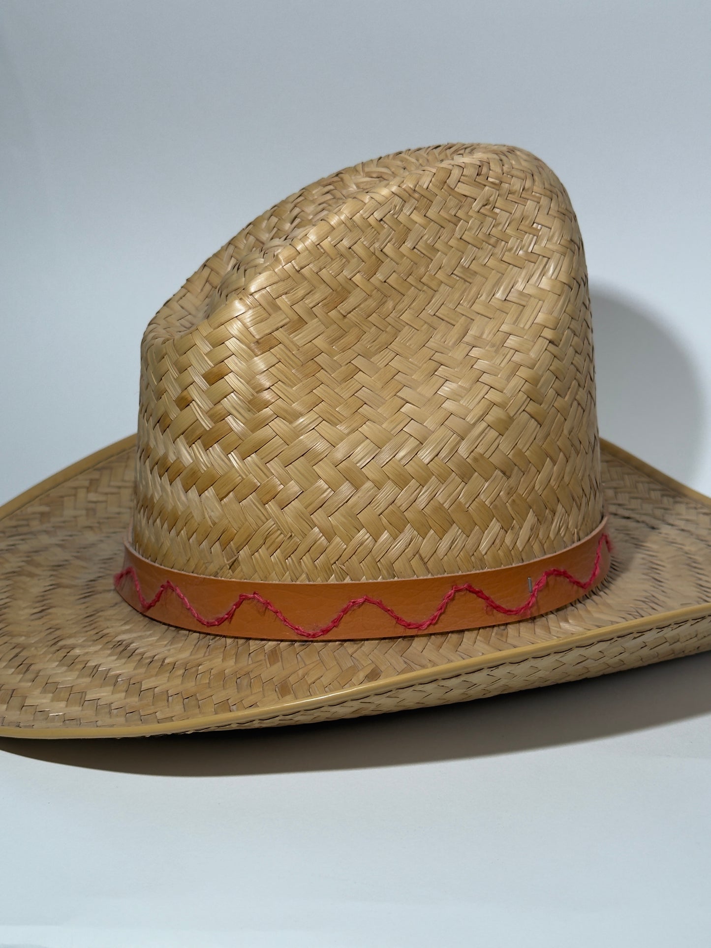 Chainstitched High Straw Hat