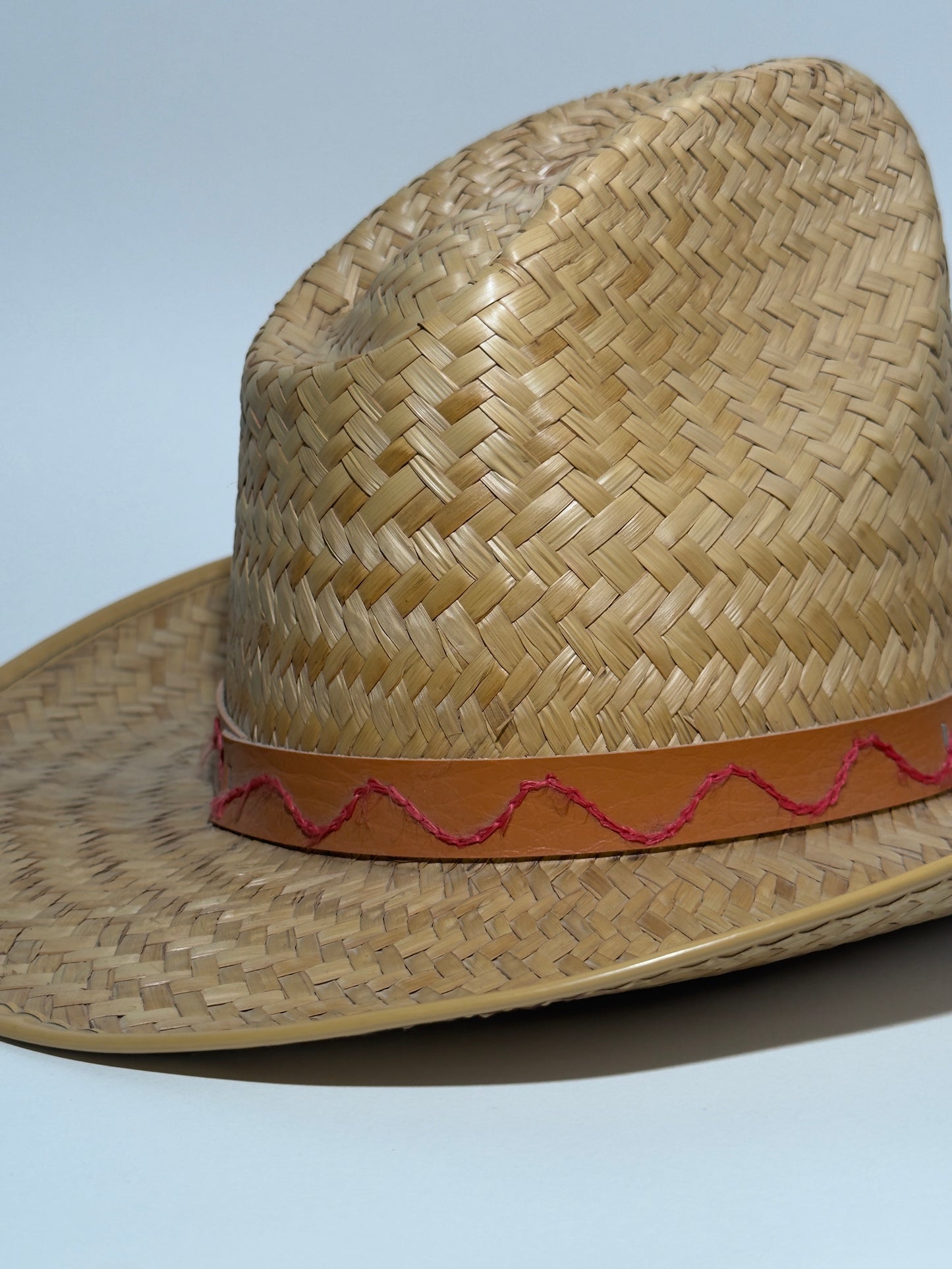 Chainstitched High Straw Hat