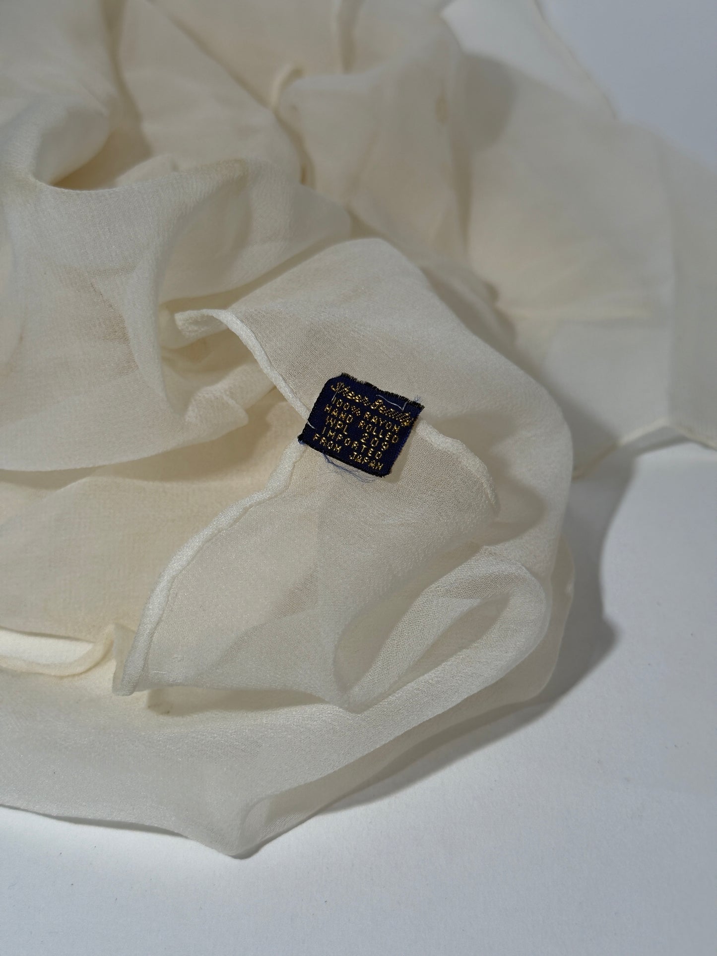 Large Cream Sheer Scarf