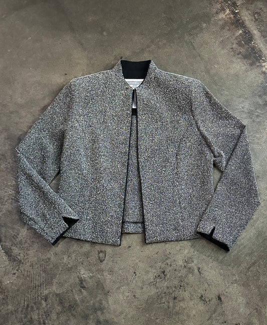 Jessica Howard Textured Black/Gray Knit Jacket