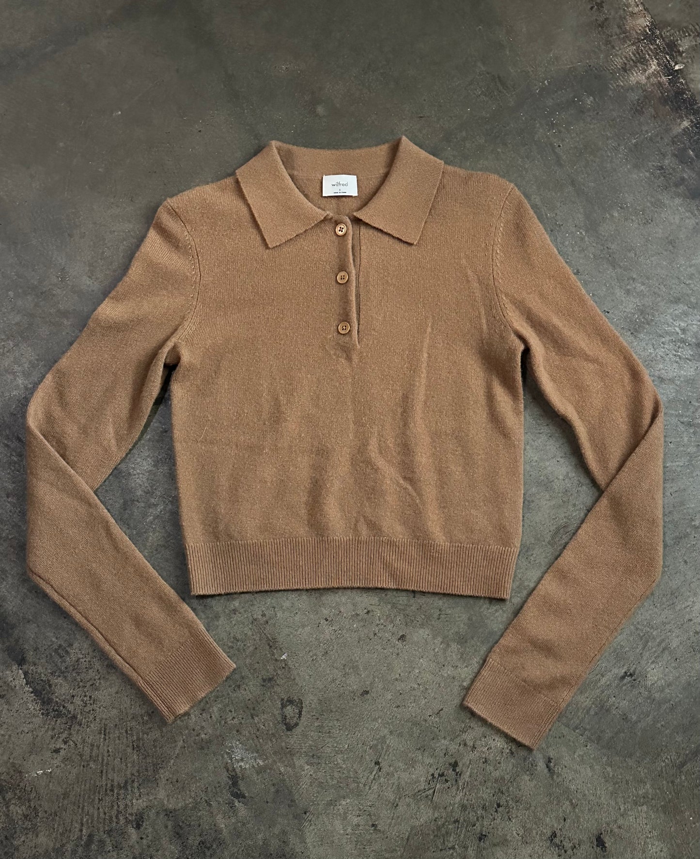 Brown Wilfred Cashmere Long Sleeve Sweater