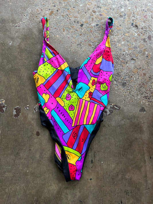 NeoMax Swim 80s Patterned One Piece