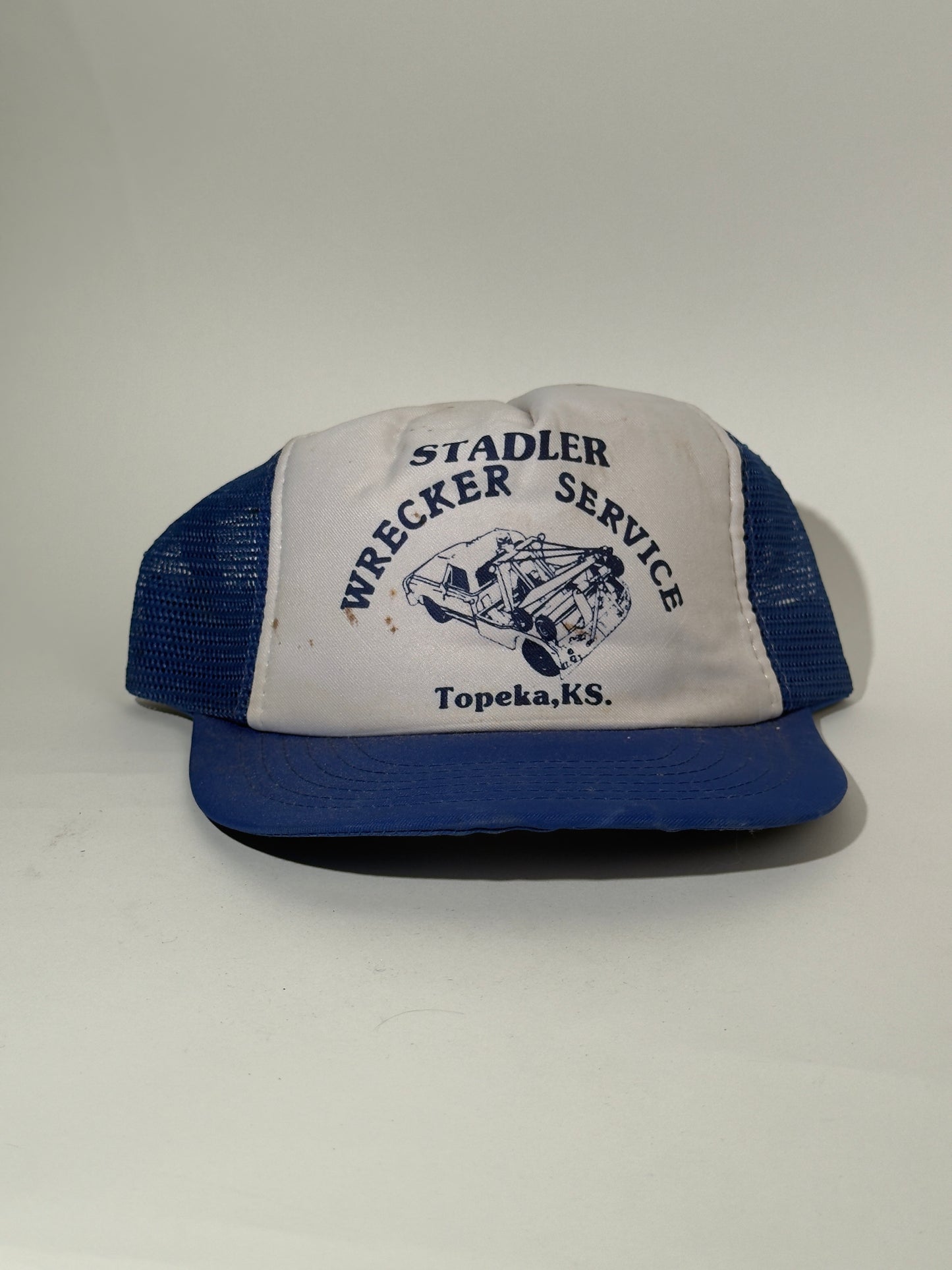 Blue + White Stadler Wrecker Service Kansas Trucker Hat