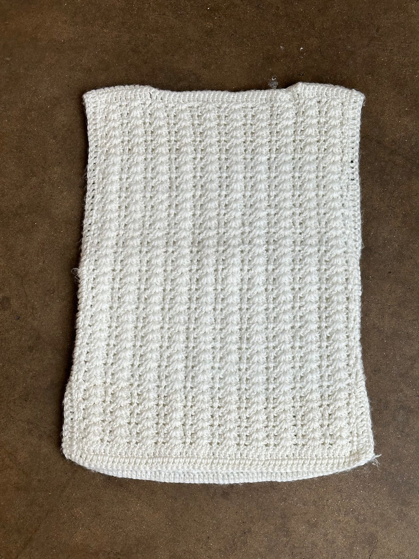 White Crochet Sleeveless Vest