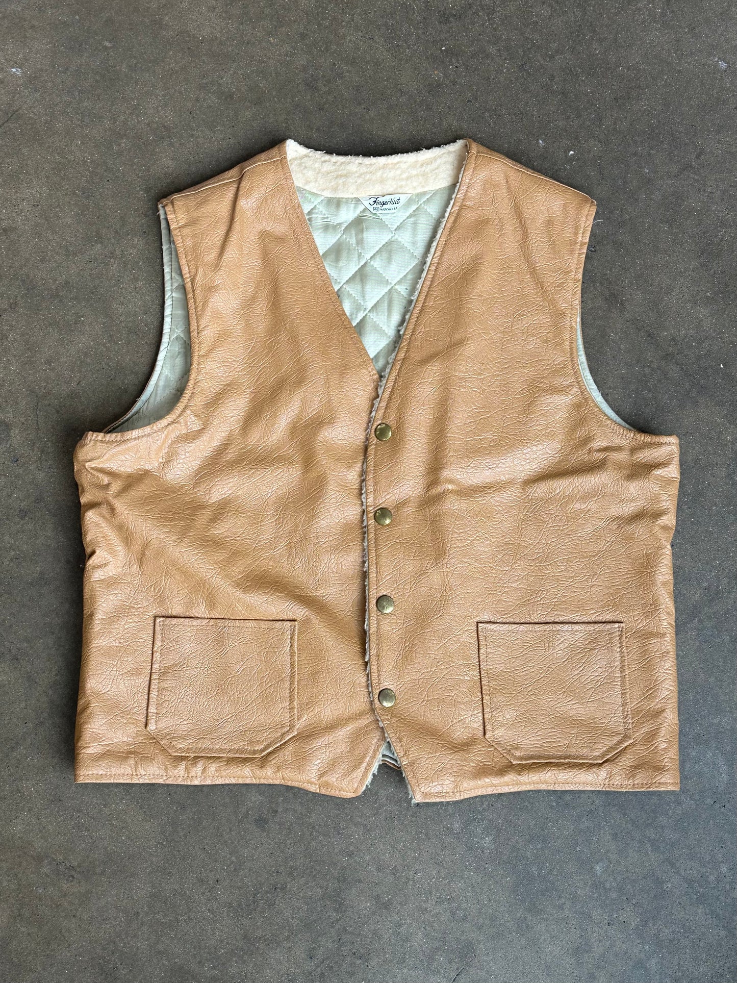 Fleece Edge Leather Vest