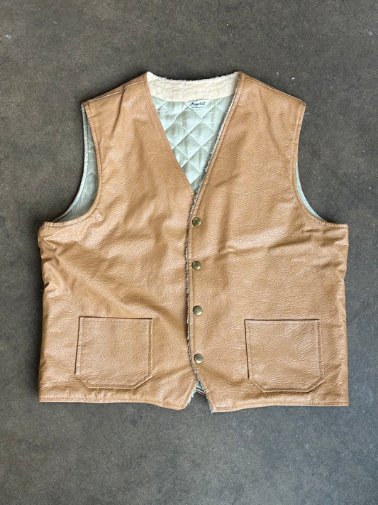 Fleece Edge Leather Vest