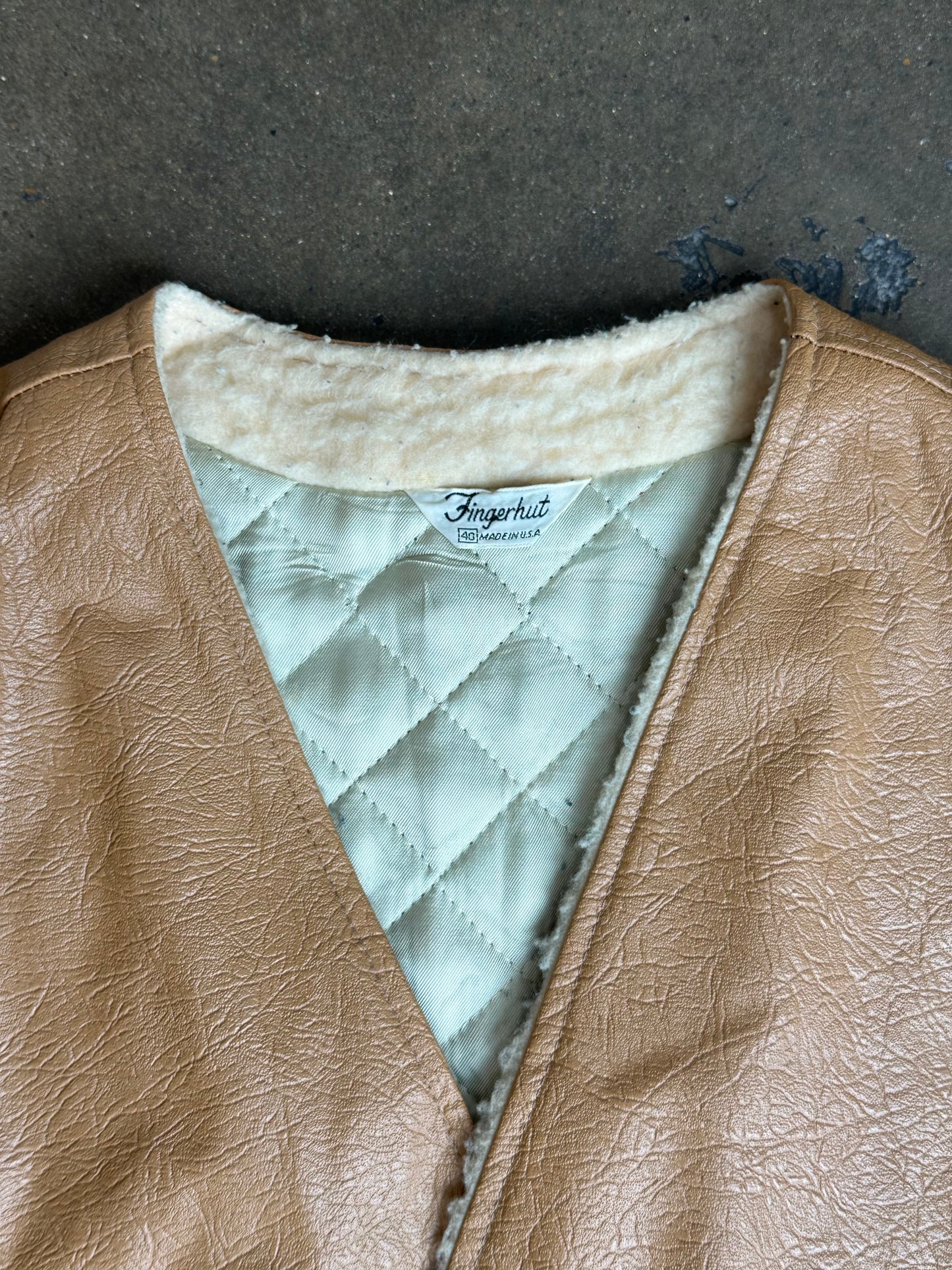 Fleece Edge Leather Vest