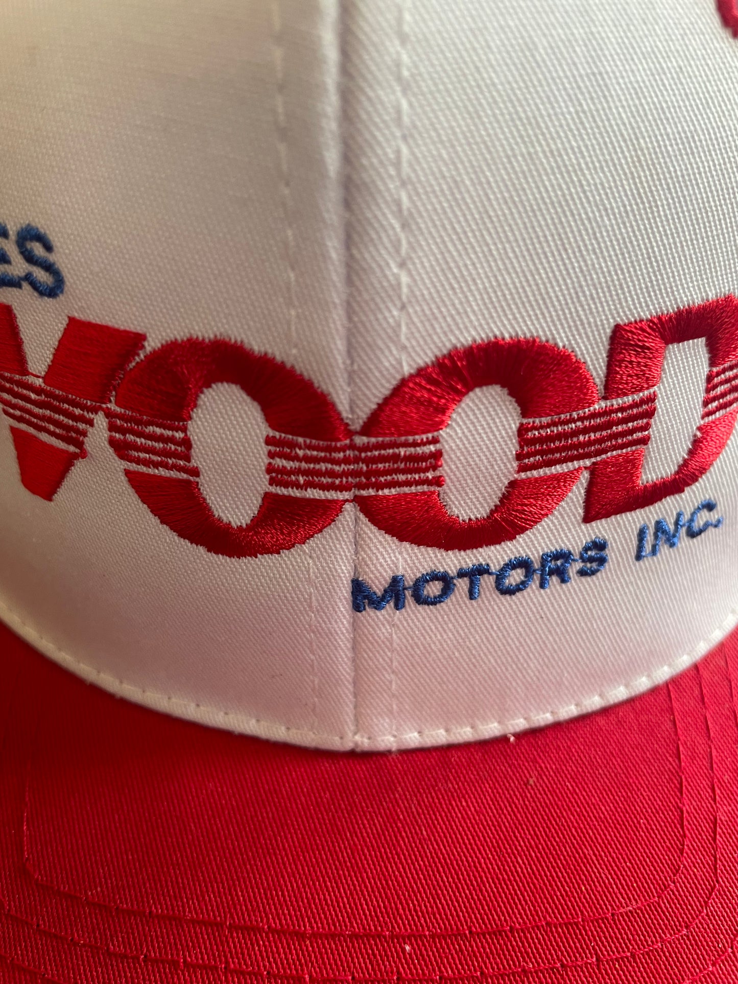 Red + White James Wood Motors Hat