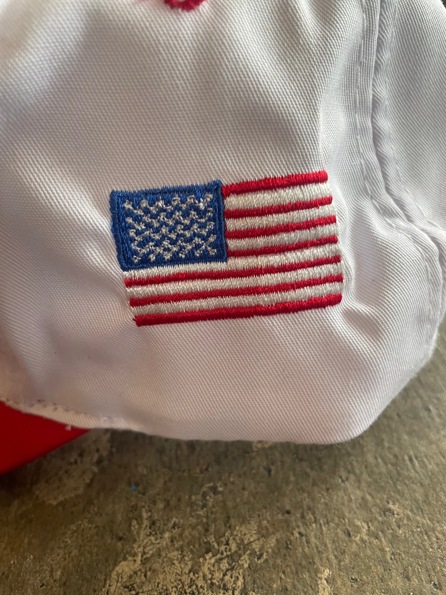 Red + White James Wood Motors Hat