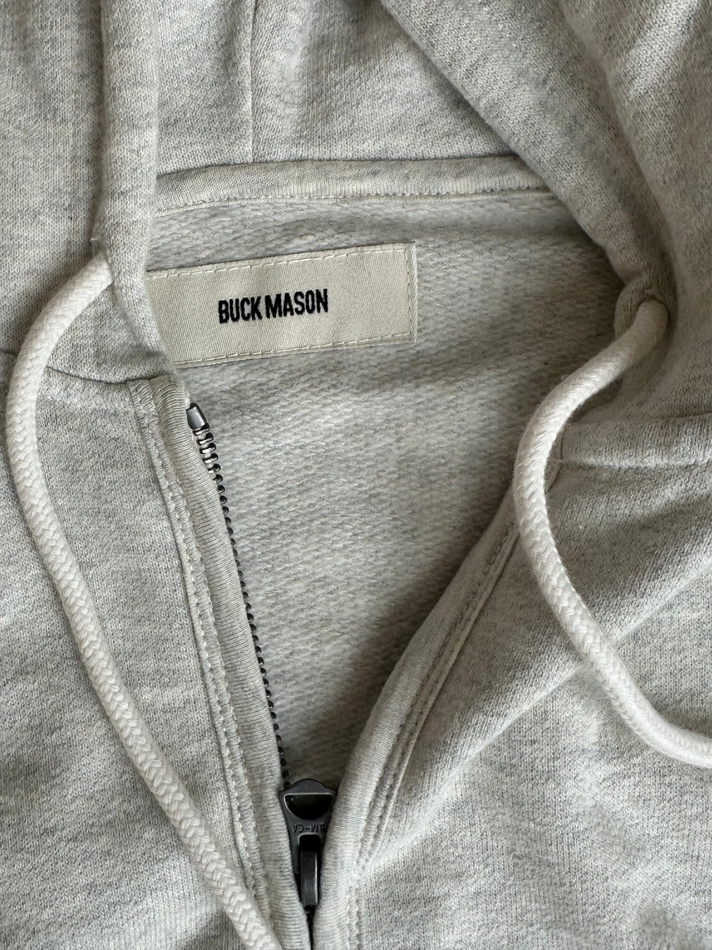 Light Heather Gray Buck Mason Full Zip Hoodie