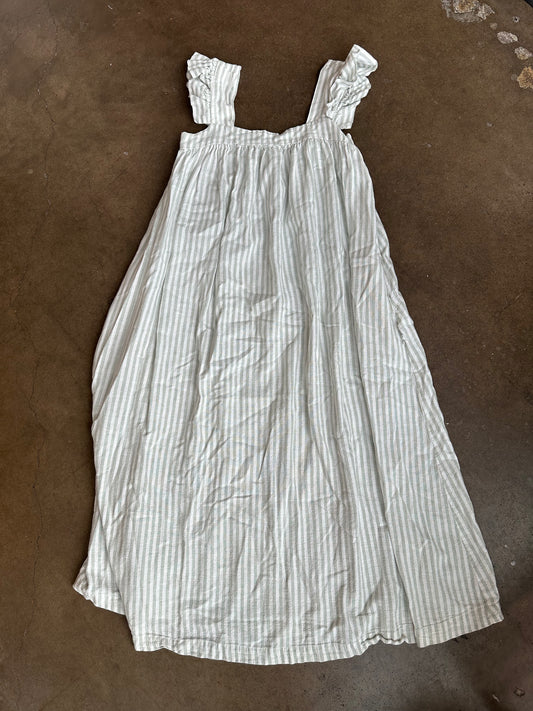 Striped Sage Green Sack Dress