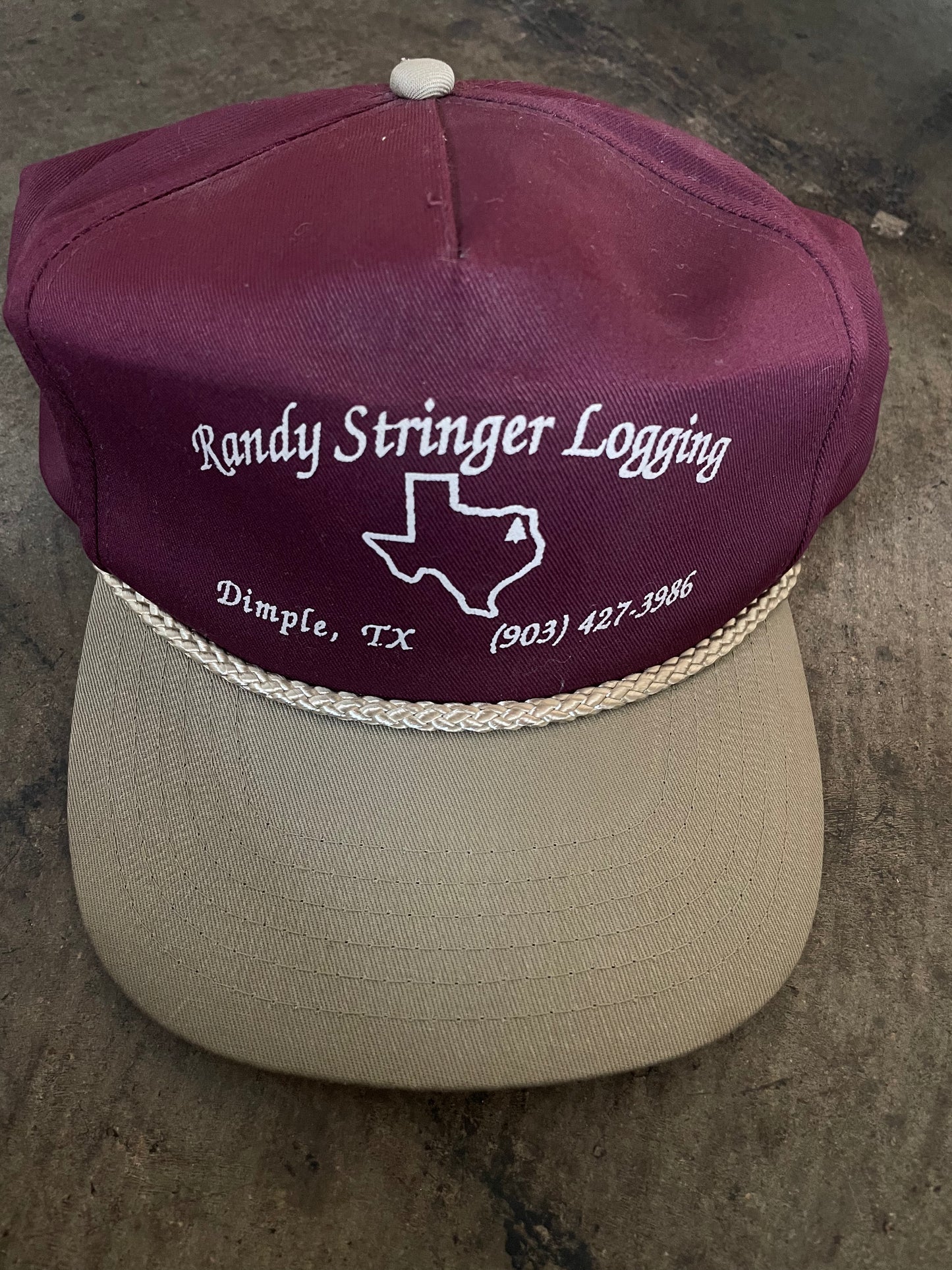 Maroon Randy Stringer Logging Hat