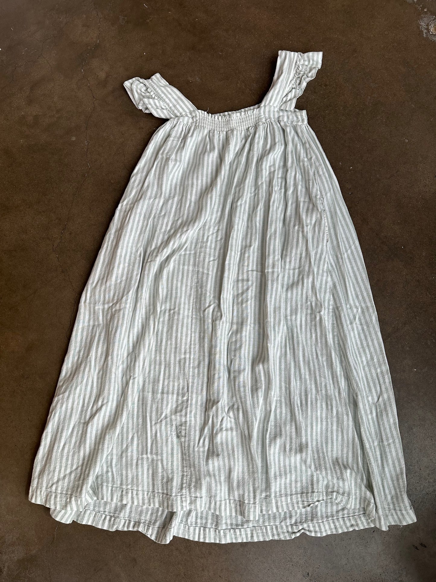 Striped Sage Green Sack Dress