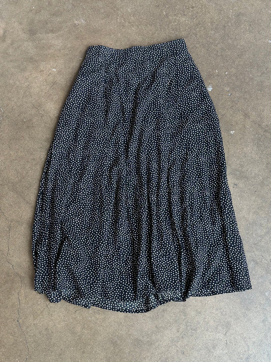 Black Abstract Polka Dot Skirt