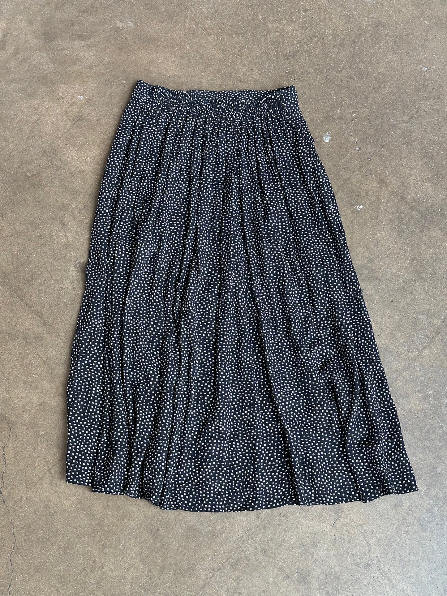 Black Abstract Polka Dot Skirt