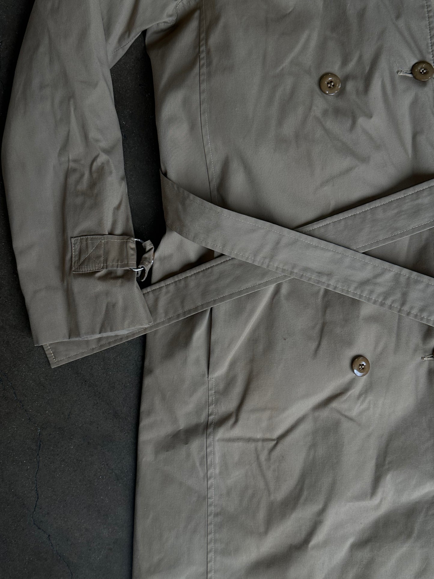 Tan Neiman Martens Belted Rain Coat