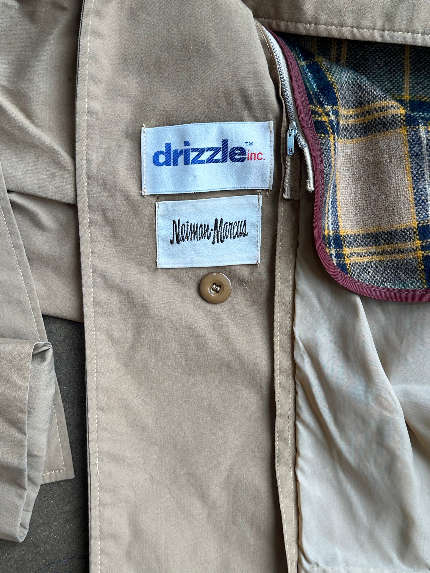 Tan Neiman Martens Belted Rain Coat