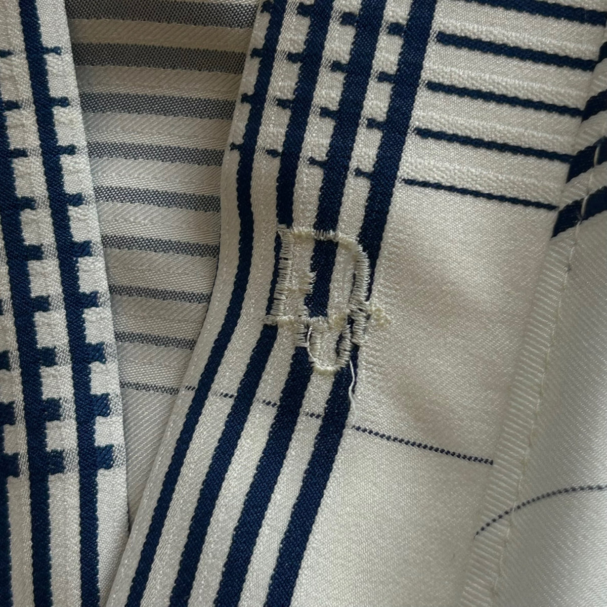 Christian Dior White + Blue Plaid Robe