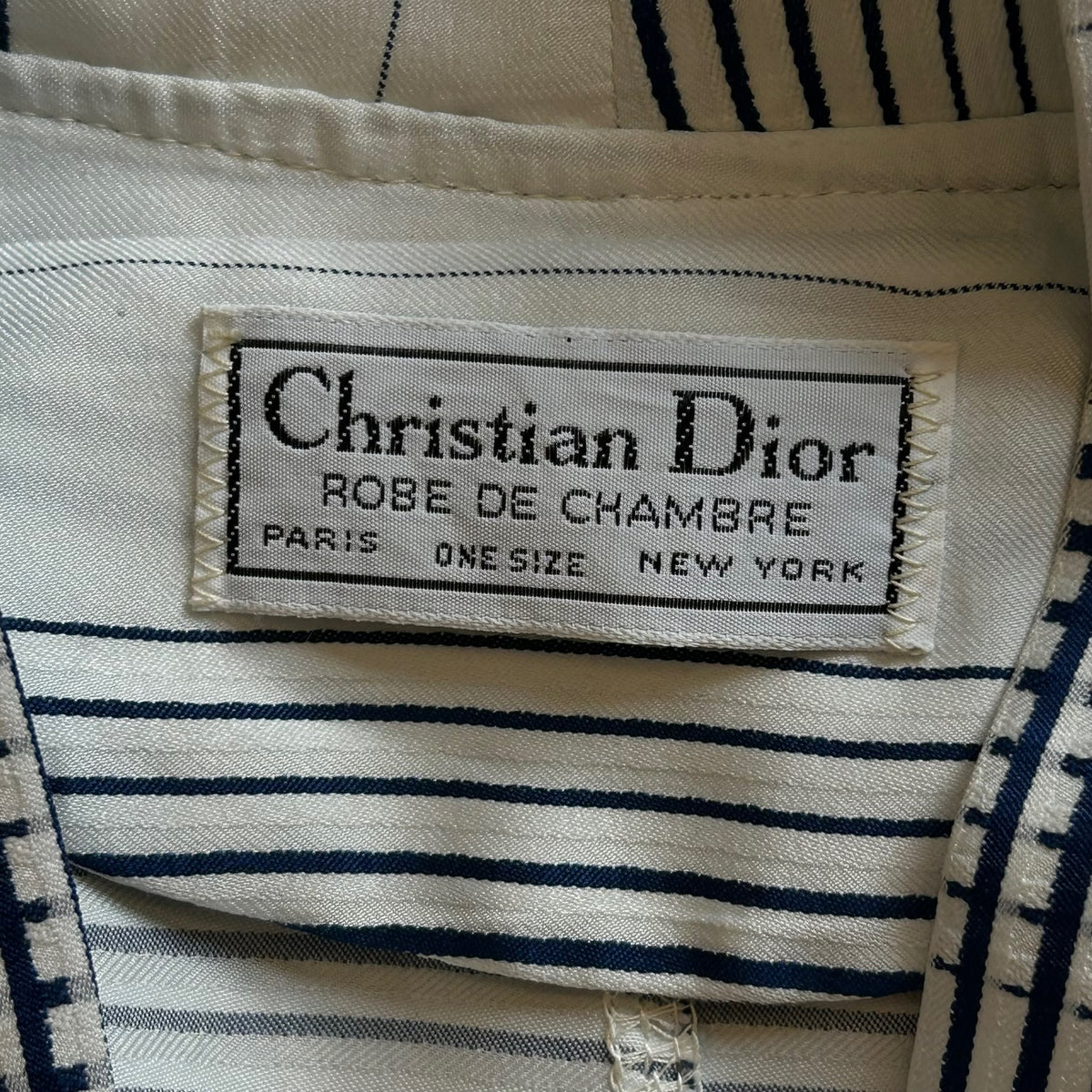 Christian Dior White + Blue Plaid Robe