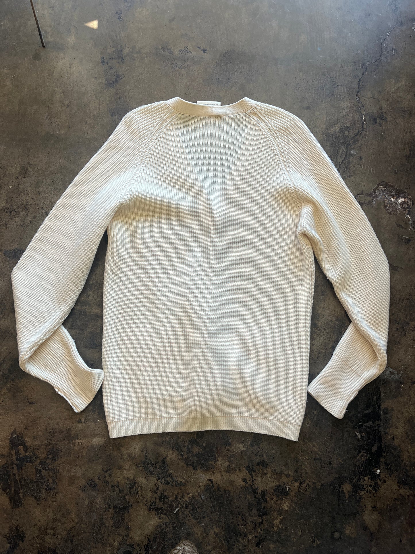 Cream Button Front Wool Cardigan