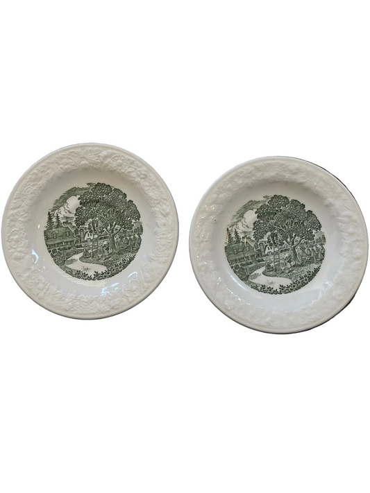 Green French Farm Plates