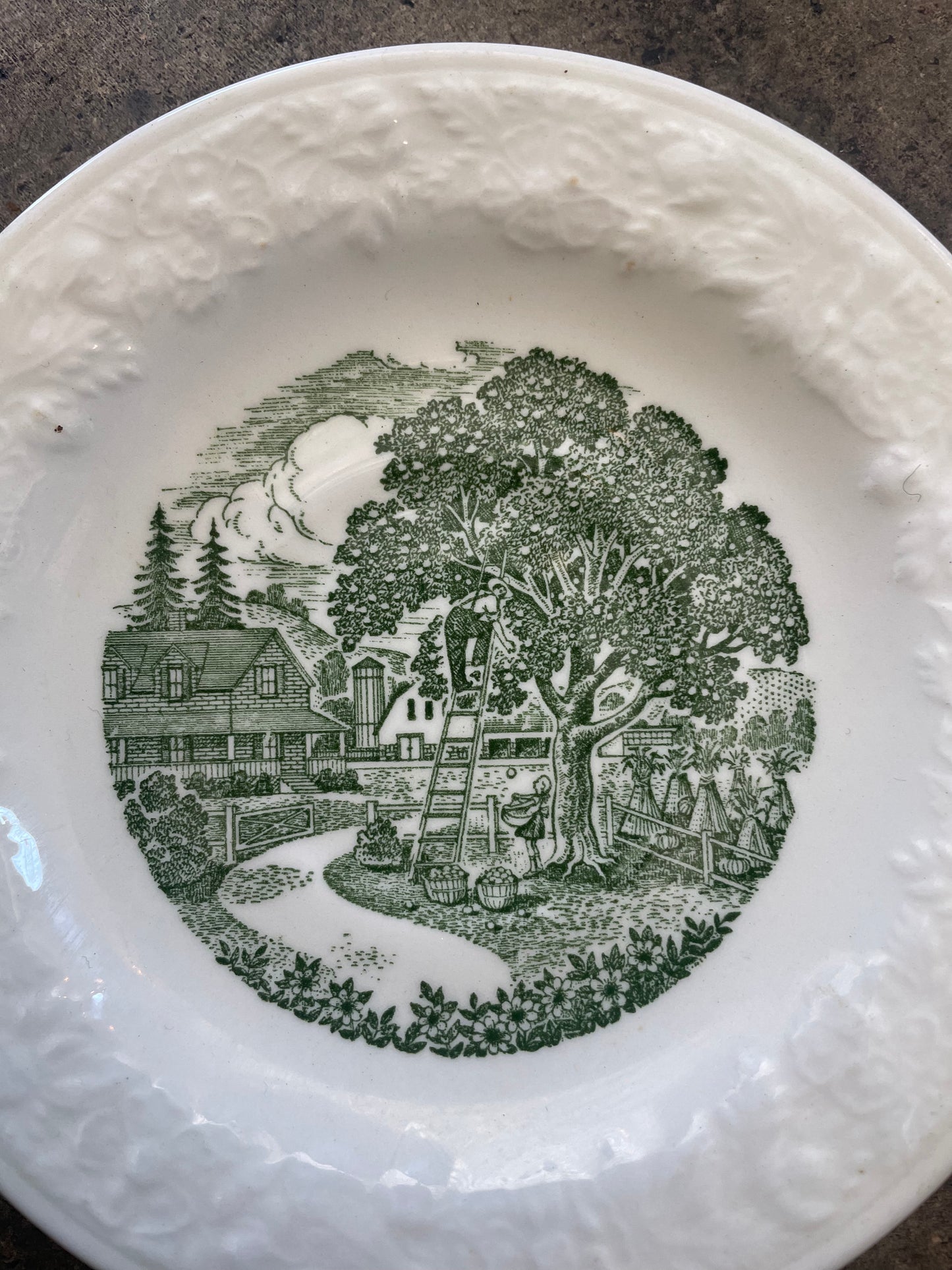 Green French Farm Plates