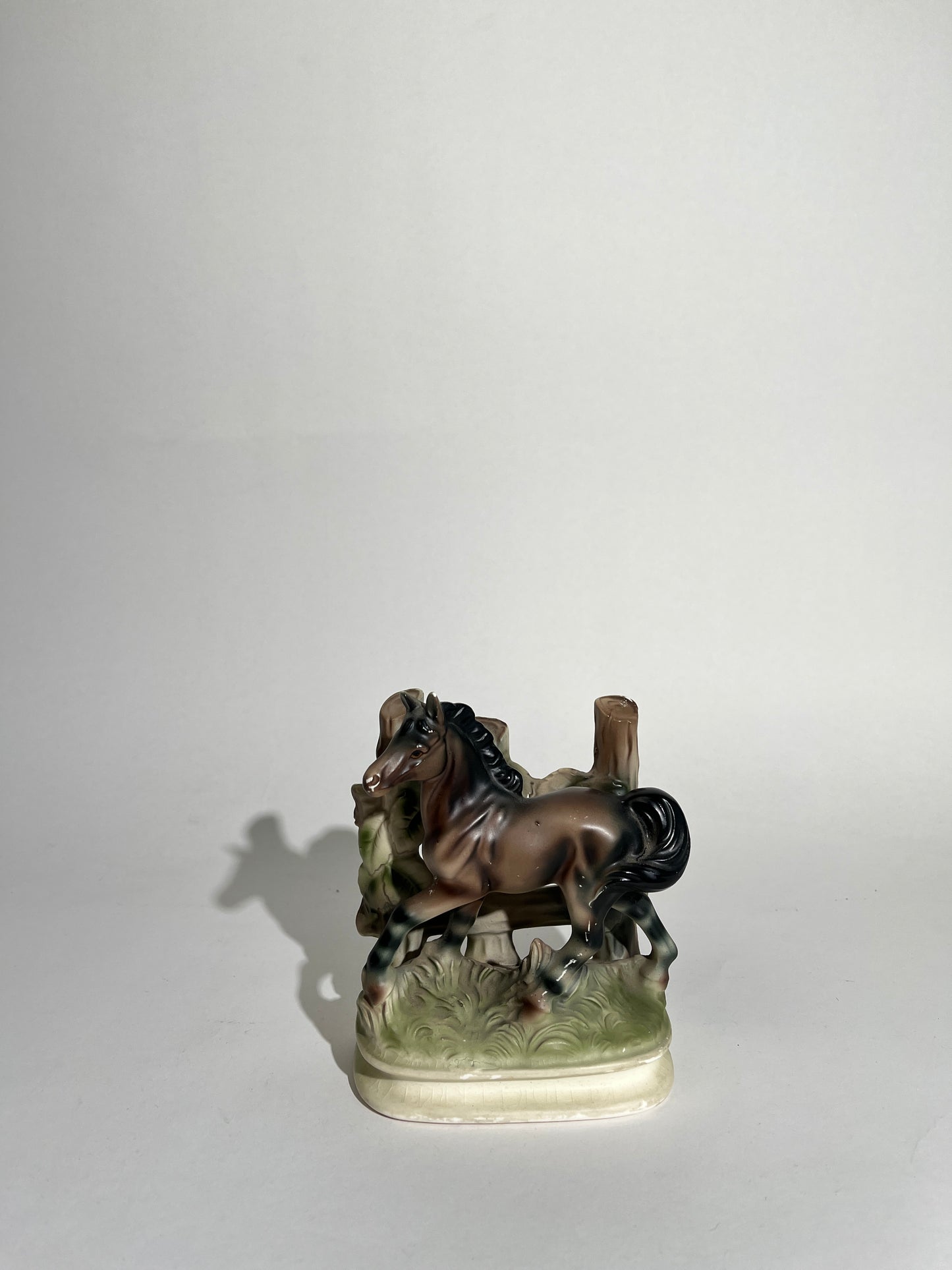 Japanese Ceramic Horse with Fence