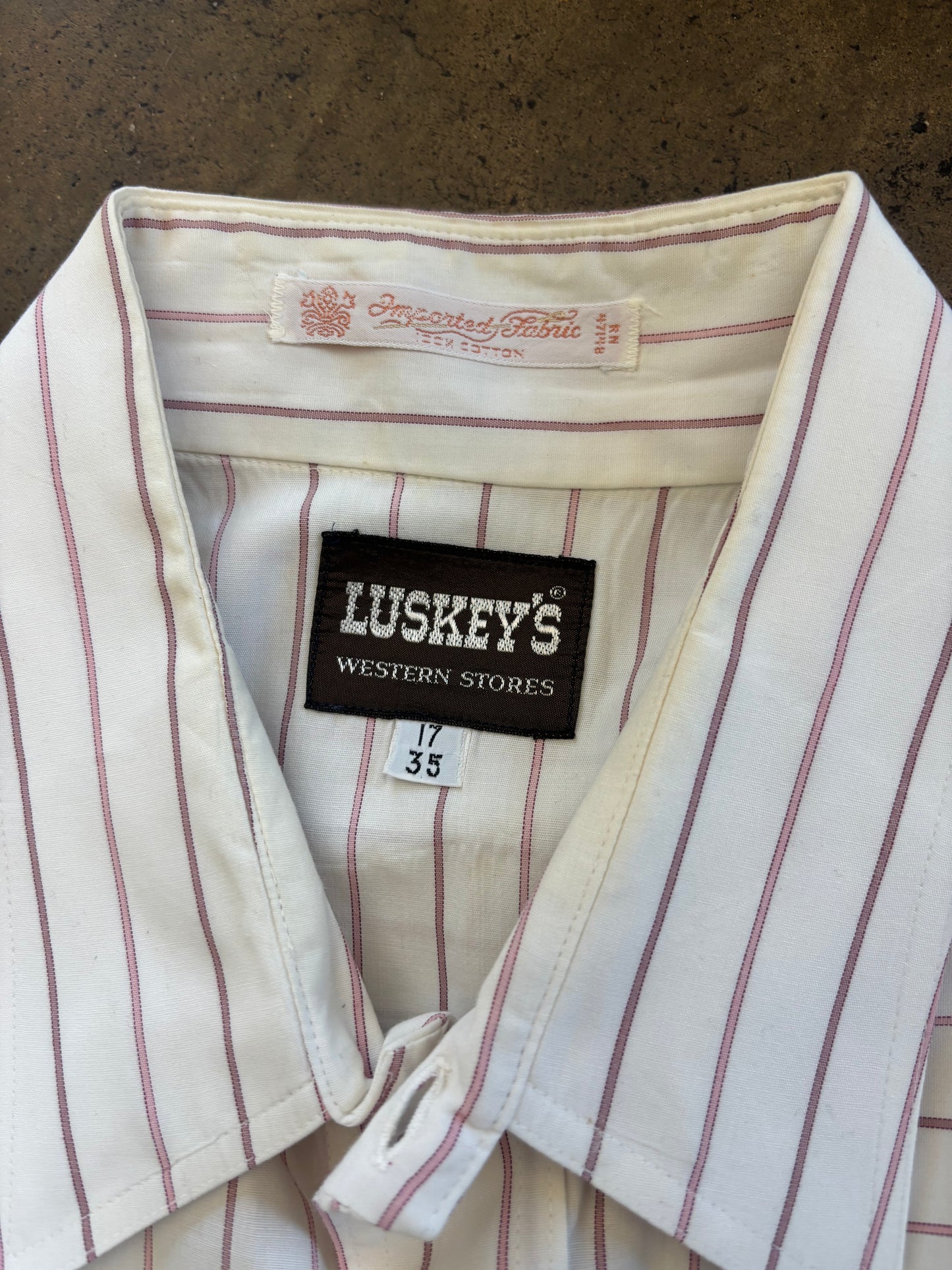 Luskeys Mauve Striped Short Sleeve Button Down