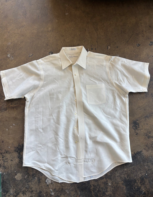 Cream Florentine Short Sleeve Button