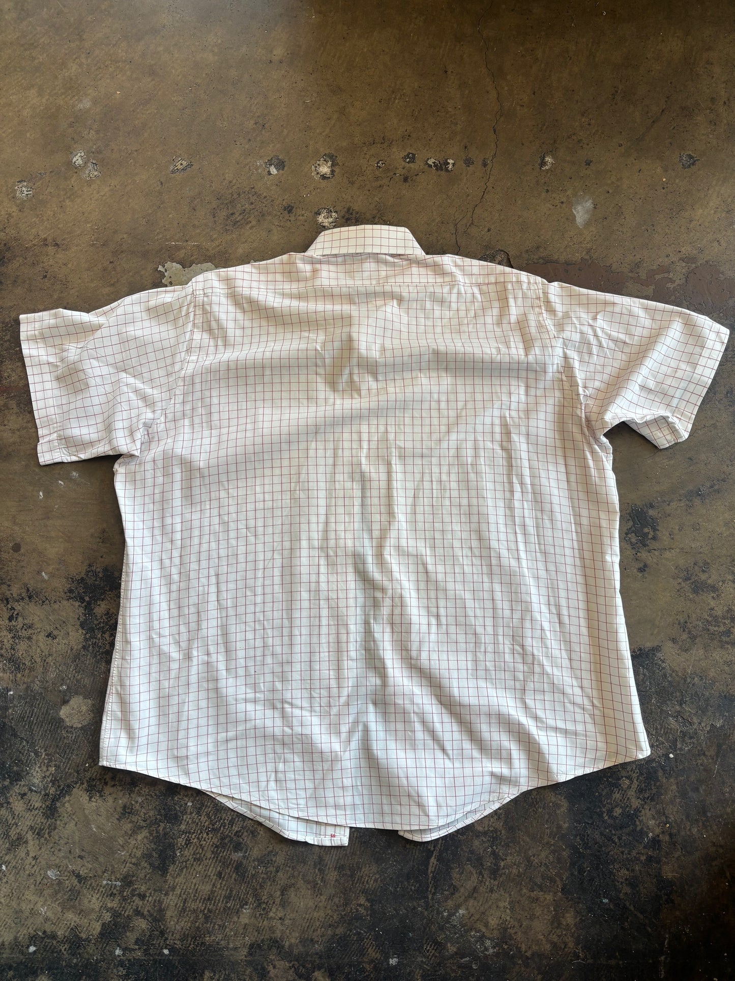 Red Square Plaid Short Sleeve Button Down