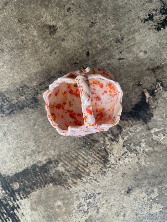 Orange Speckled Ceramic Basket