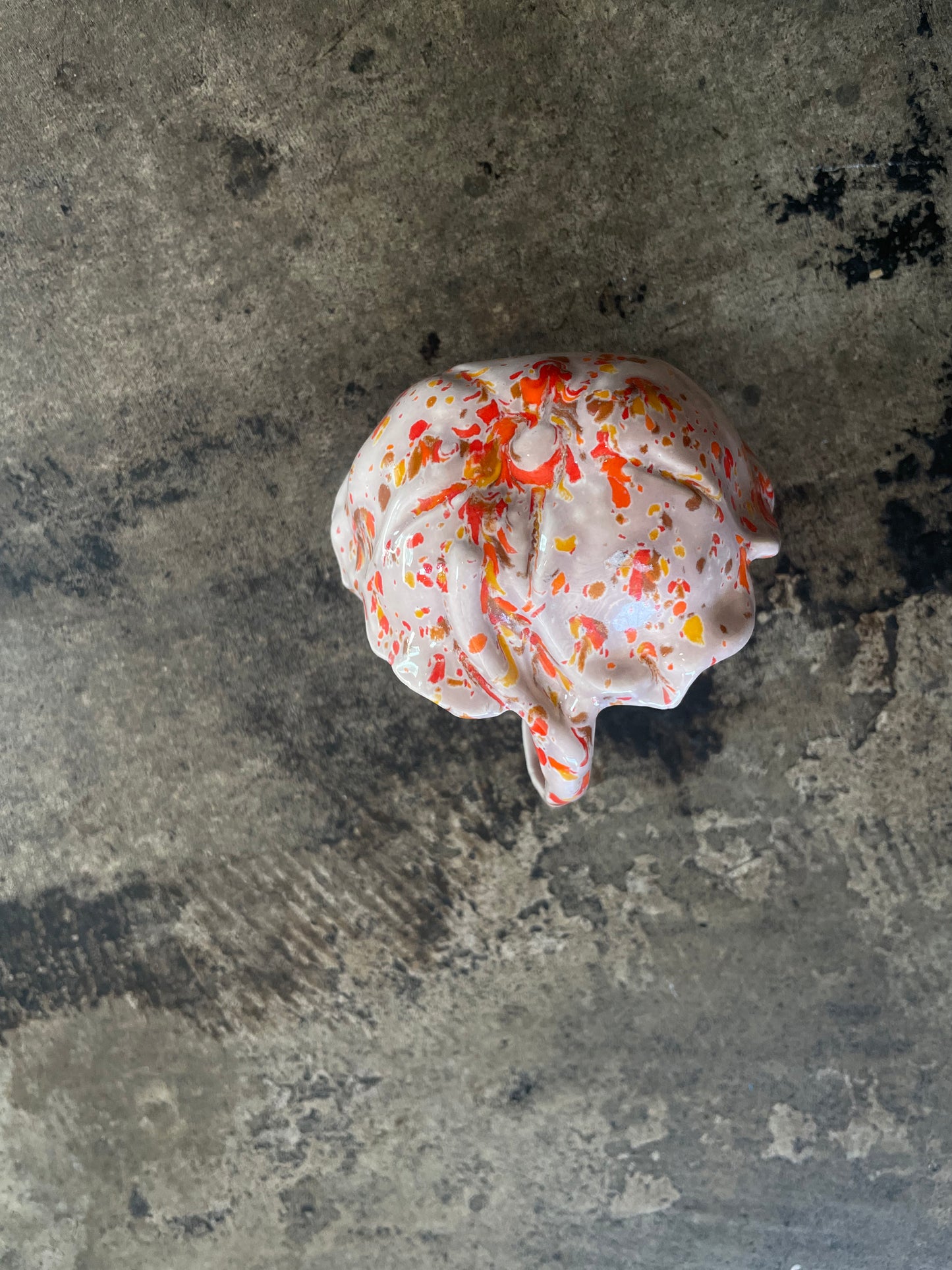 Orange Speckled Ceramic Basket