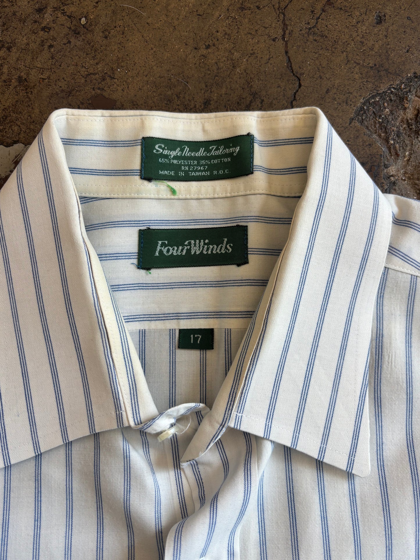 Blue Striped Short Sleeve Button Down