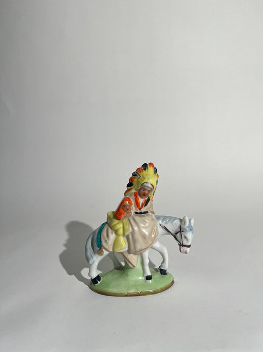Japanese Ceramic Princess on Horse
