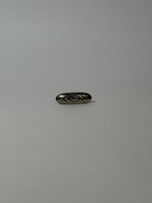 Handstamped Silver Barette